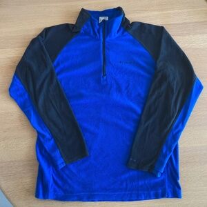 Columbia Blue/black 3/4  Half Zip Fleece Sweater